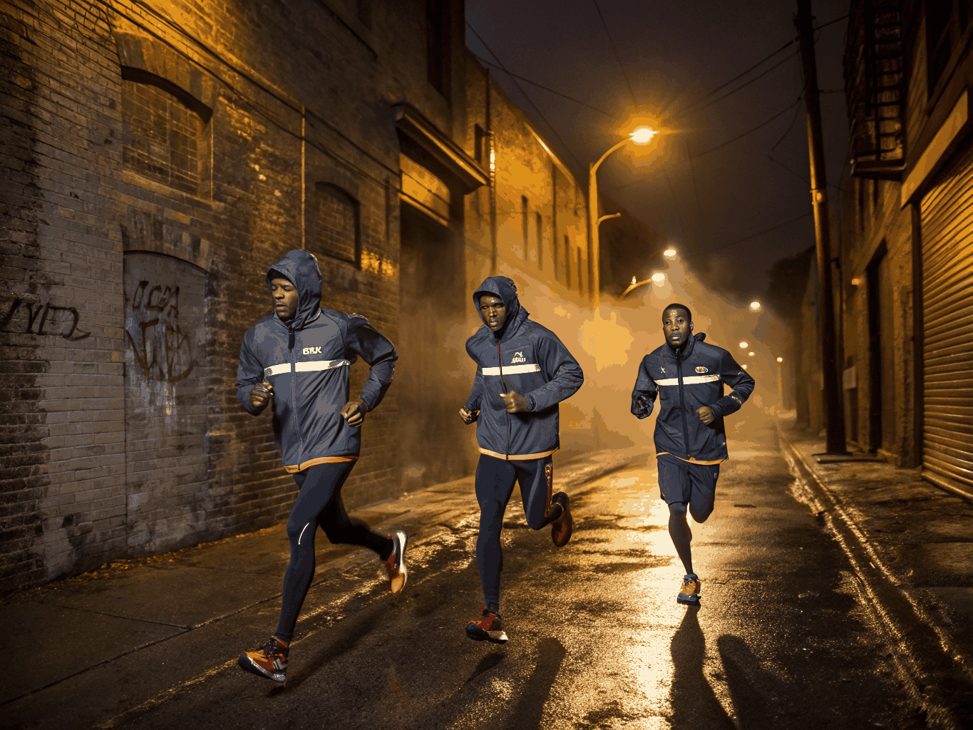 Runners sprinting during a morning group session